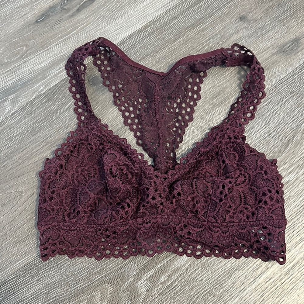 Aerie Lace Bralette- Size Medium- Dark Purple- Never Worn!